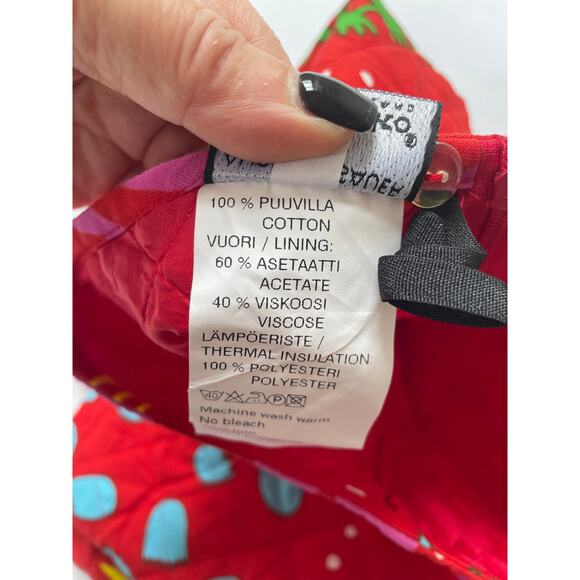 VTG MARIMEKKO Quilted Skirt Cotton XL Alicia Rosauer Y2K Early 00s Floral Grid - Picture 10 of 10